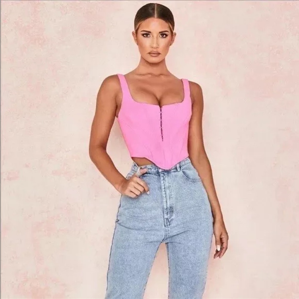 RARE HOUSE OF CB ‘Frangelica’ Pepto Pink Corset Bustier Sexy Shaping Top